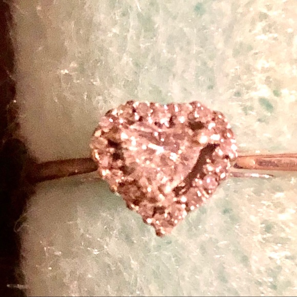 Heart Shape Genuine Diamond 14K White Gold… - Picture 14 of 15